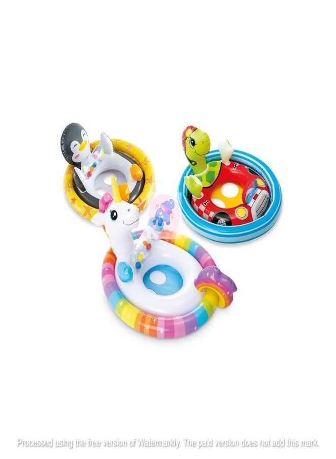 KidsZeeNie® Inflatable Kiddie Float| Water Baby Floater for Kids| Safe Anti-flip Diaper Style Swim Tube Rider| Swim Pool Tube for Toddlers|Multicolor Cute Swimming Pool Safety Seat (See-ME-SIT) - Image 2